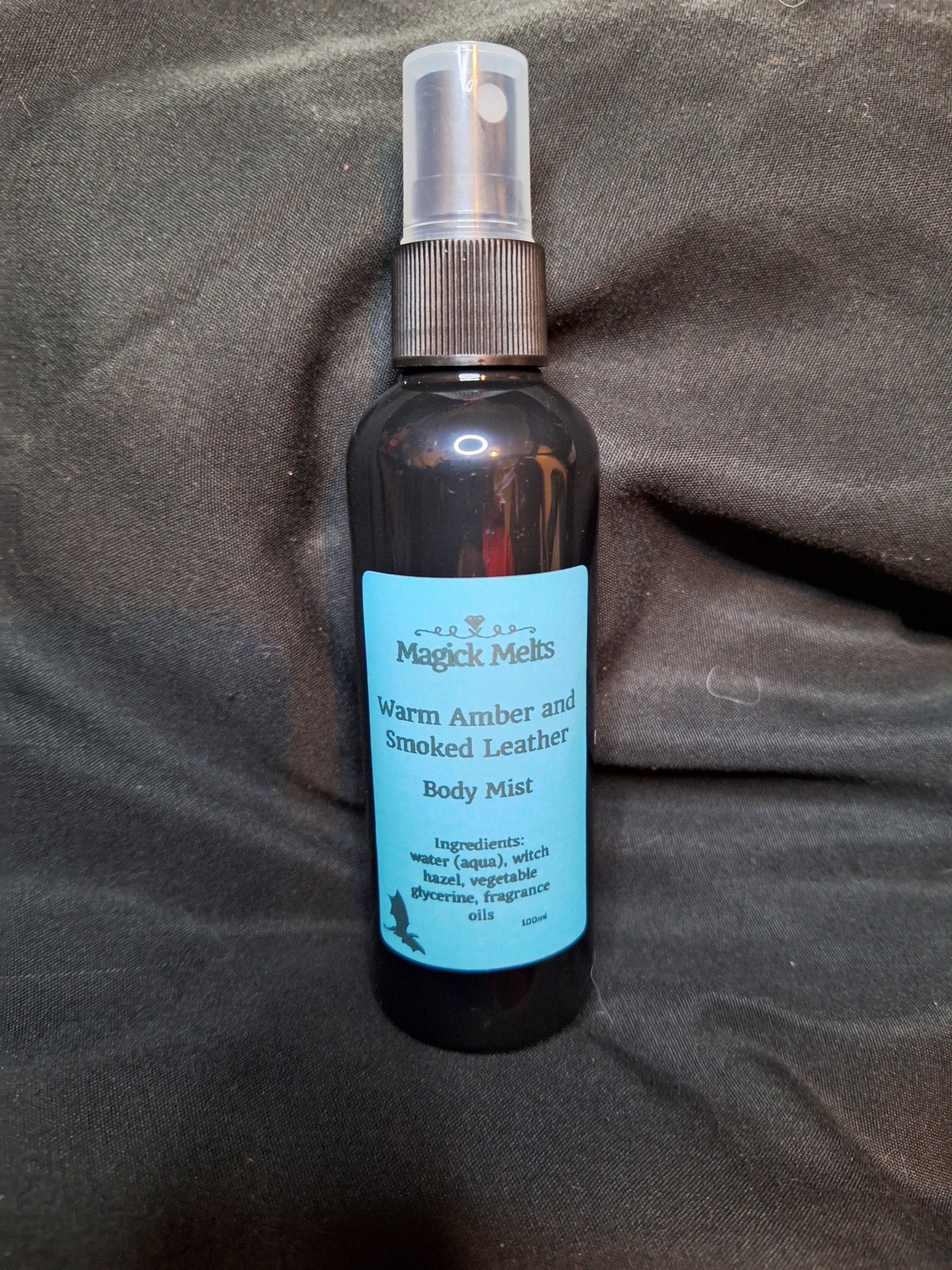 Warm Amber and Smoked Leather "Tairn"(fiction inspired) Body Mist