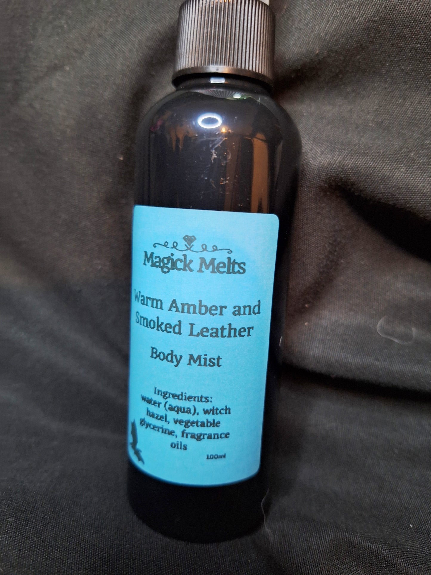 Warm Amber and Smoked Leather "Tairn"(fiction inspired) Body Mist