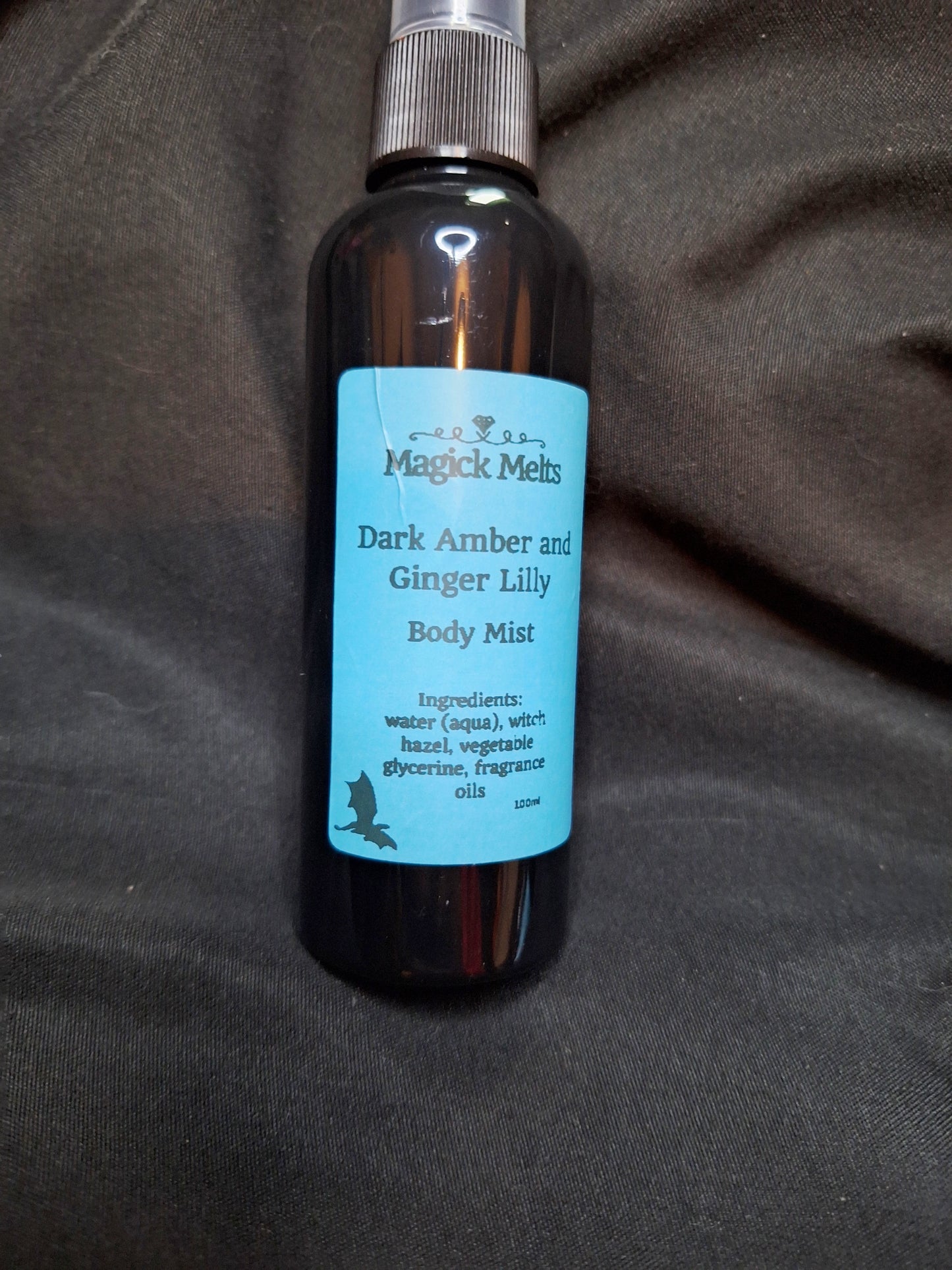 Dark Amber and Ginger Lilly "Violet"(fiction inspired) Body Mist