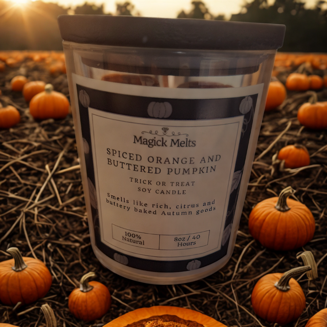 Spiced Orange and Buttered Pumpkin "Trick Or Treat" Soy Wax Candle