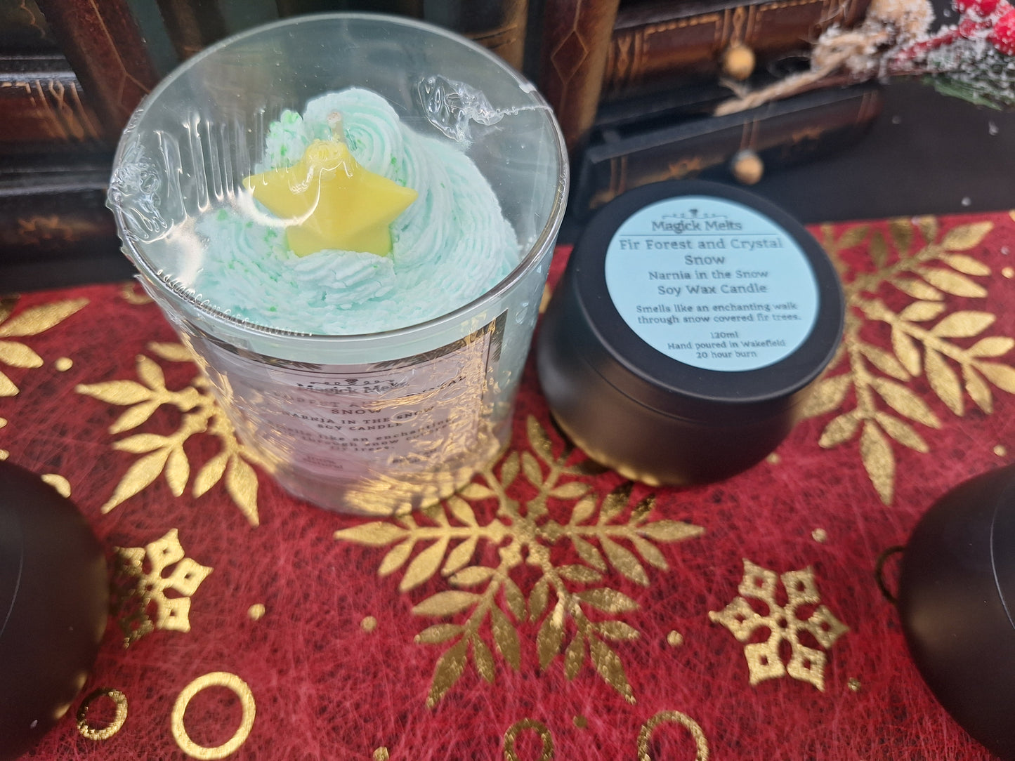 Fir Forest and Crystal Snow "Narnia in the Snow" Christmas Candle. Whipped Soy Wax.
