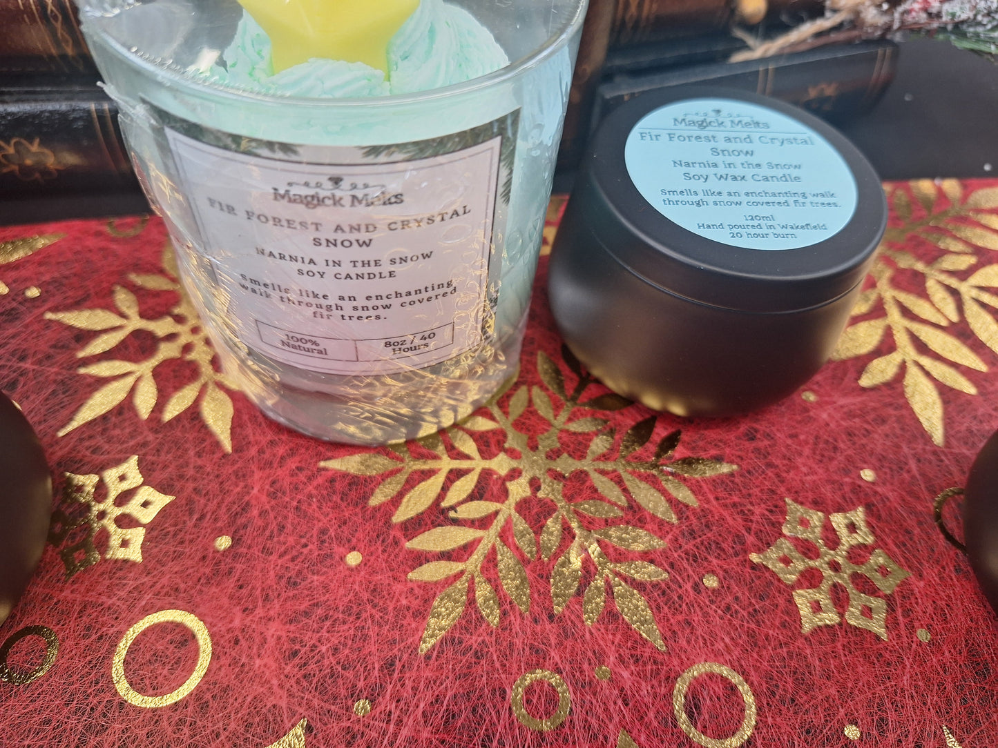 Fir Forest and Crystal Snow "Narnia in the Snow" Christmas Candle. Whipped Soy Wax.