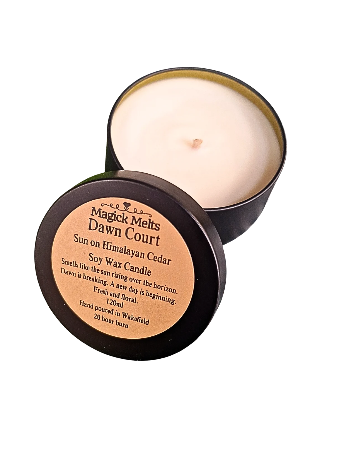 Sun on Himalayan Cedar "Dawn Court" Inspired Mini Candle
