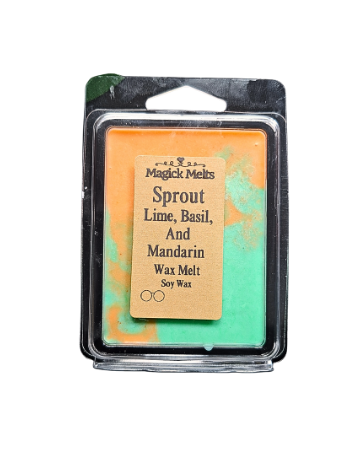Lime, Basil, and Mandarin "Sprout" Fiction Inspired Wax Melt.