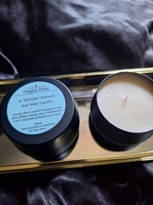 A Winter Forest "Winter Court" Inspired Mini Candle