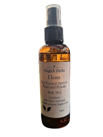 Sun Ripened Apricot, Petals, and Powder "Elaine" (fiction inspired) Body Mist