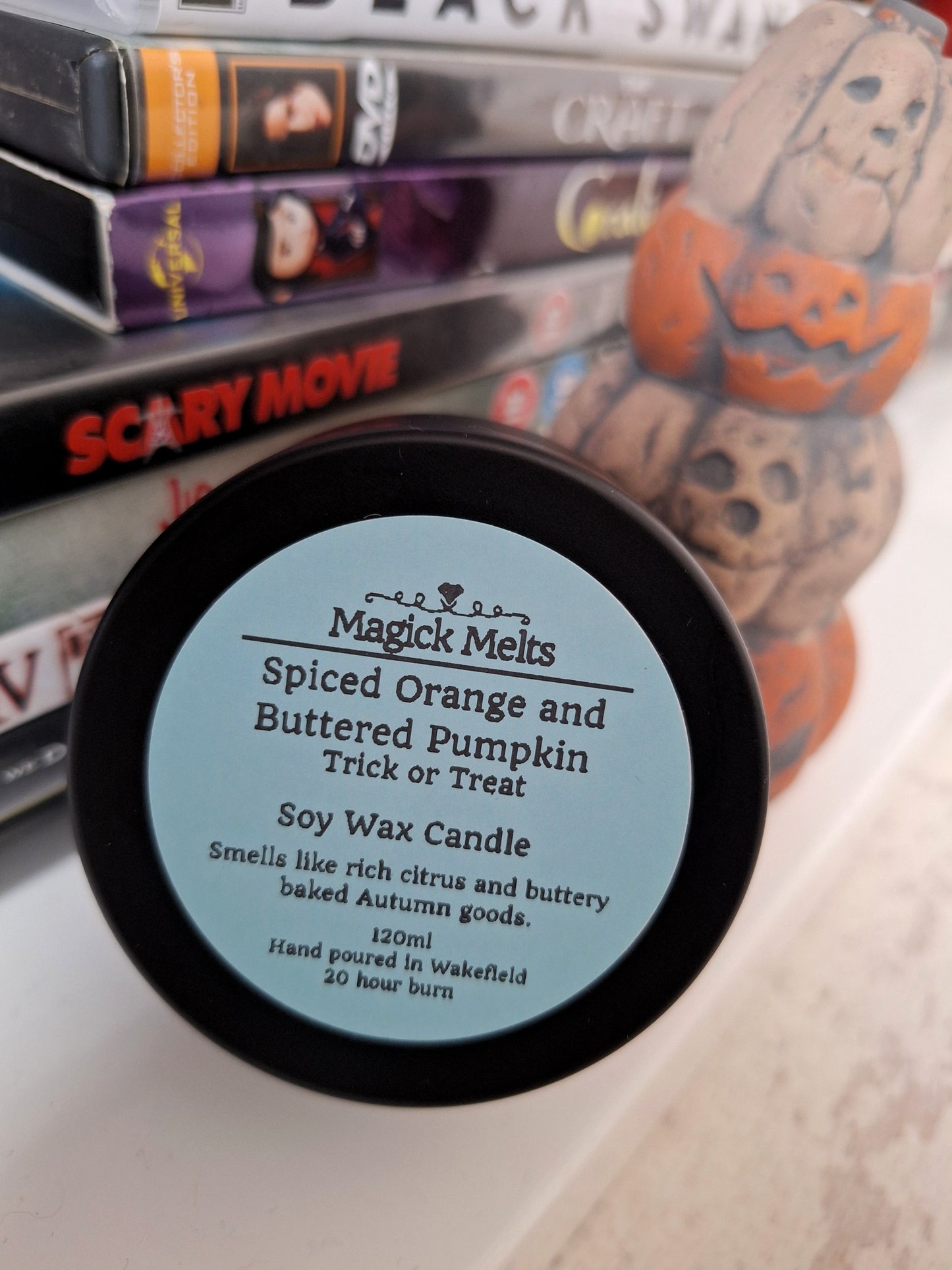 Spiced Orange and Buttered Pumpkin "Trick Or Treat" Soy Wax Candle