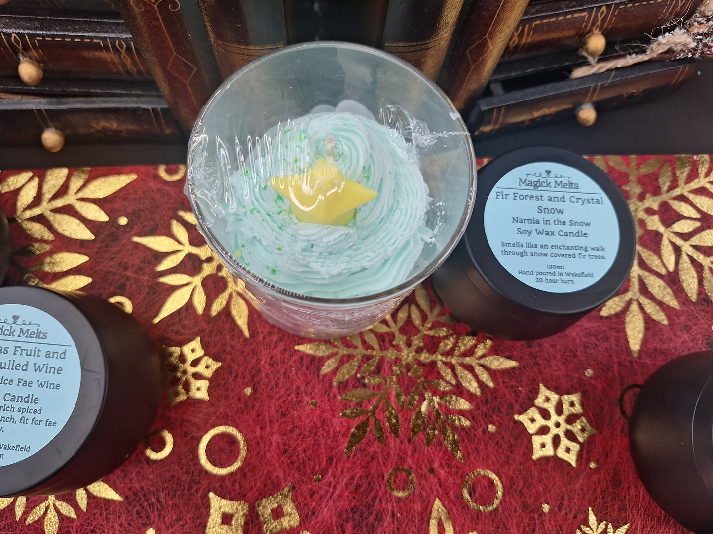 Fir Forest and Crystal Snow "Narnia in the Snow" Christmas Candle. Whipped Soy Wax.