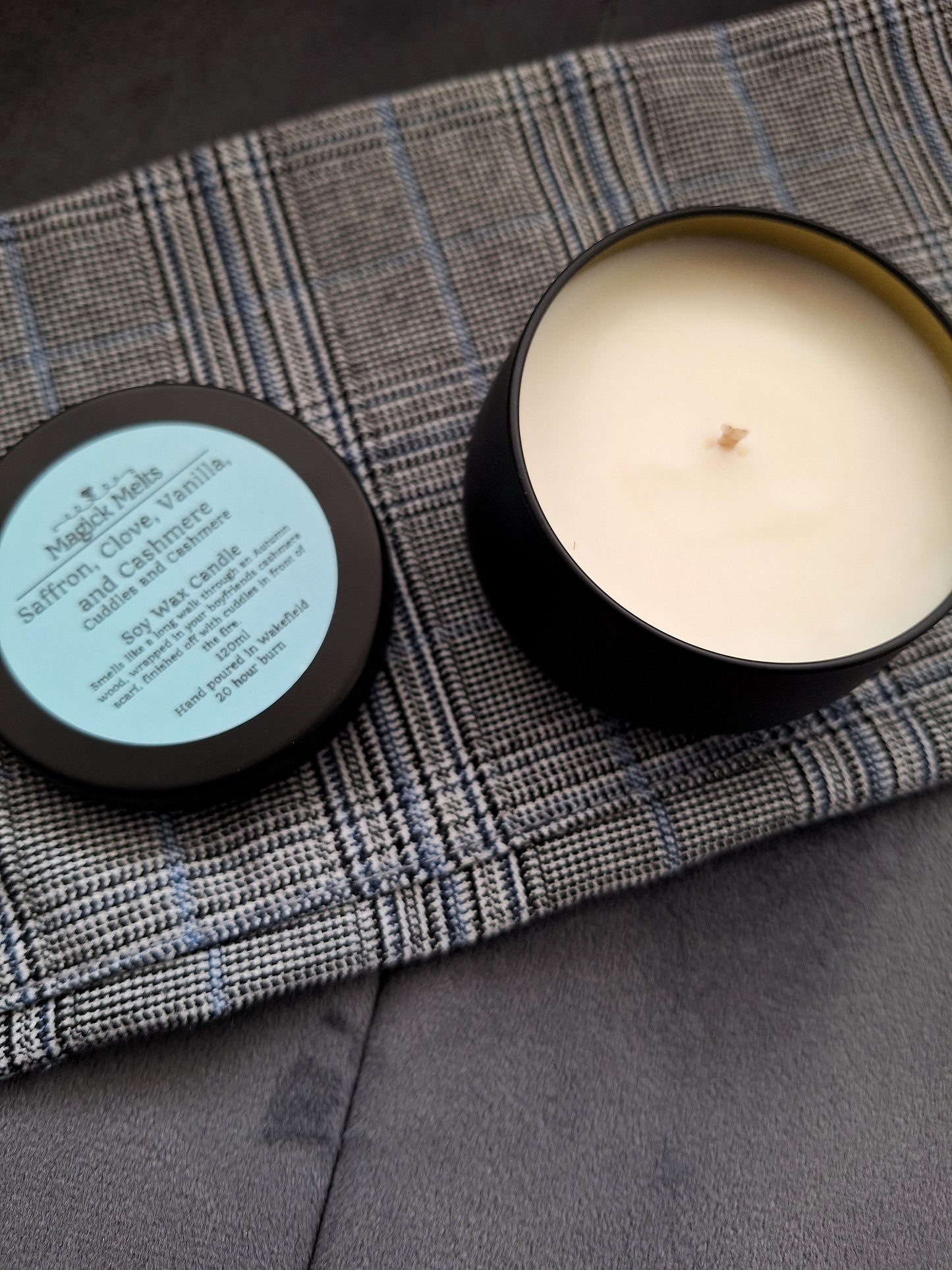 Saffron, Clove, Vanilla, and Cashmere "Cuddles and Cashmere" Soy Wax Candle