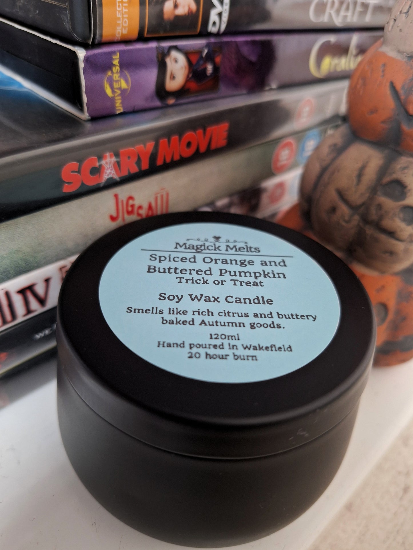 Spiced Orange and Buttered Pumpkin "Trick Or Treat" Soy Wax Candle