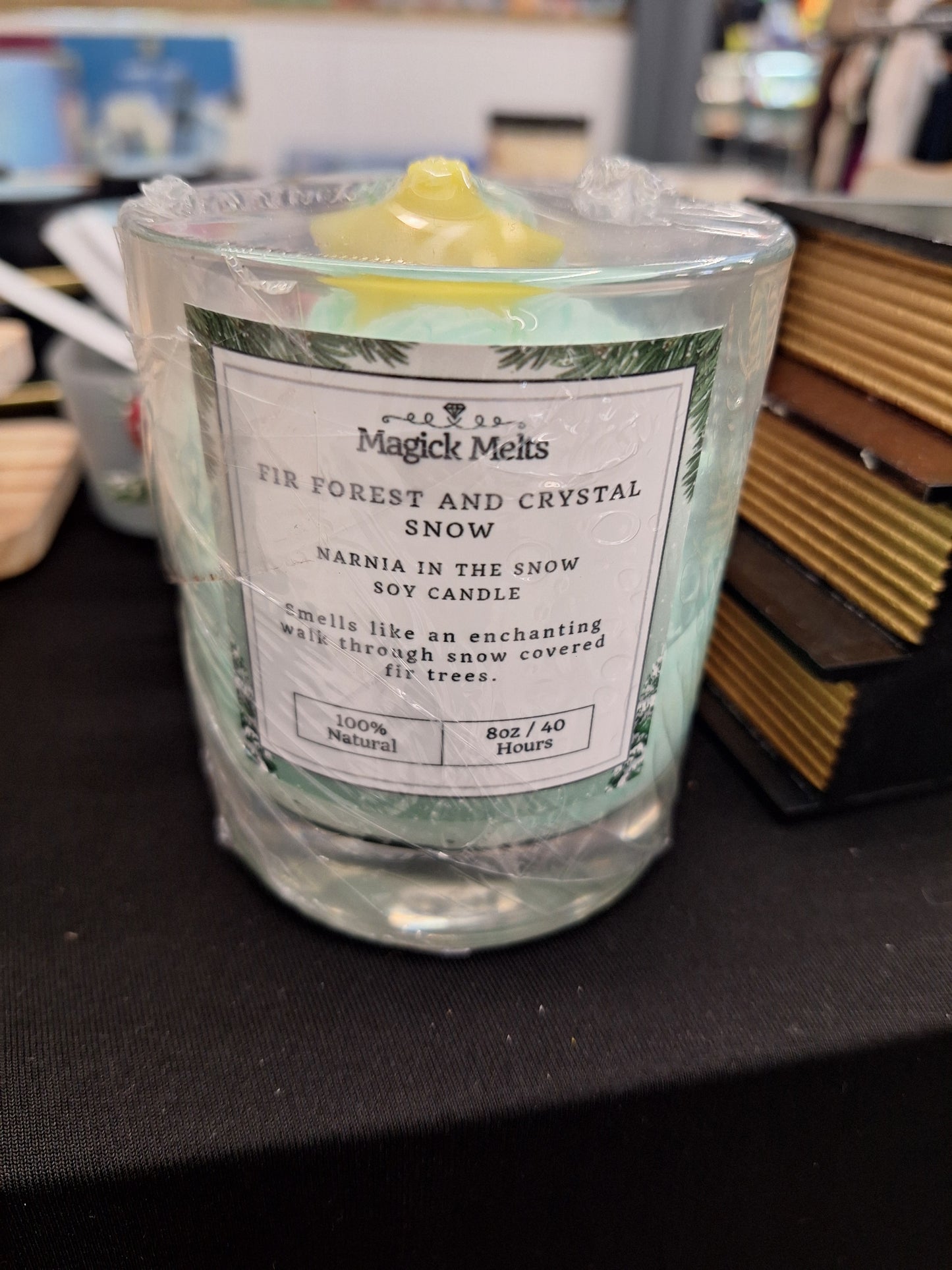 Fir Forest and Crystal Snow "Narnia in the Snow" Christmas Candle. Whipped Soy Wax.