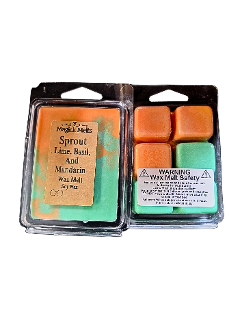 Lime, Basil, and Mandarin "Sprout" Fiction Inspired Wax Melt.
